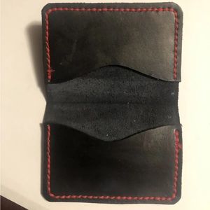 Handmade leather minimalist card holder